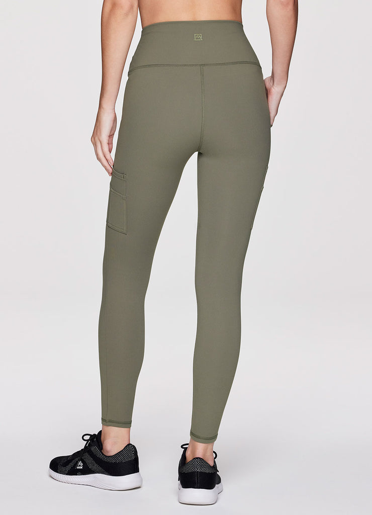 Womens Compression Cargo Yoga Pants Pockets High Waist Slim Fit