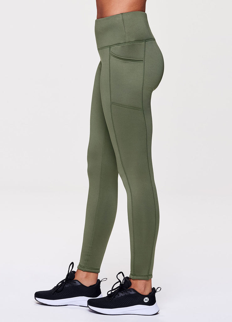 Avalanche Women's Full Length High Waist Fleece Lined Legging with Zipper  Pocket, Black 4pkt, S : : Fashion