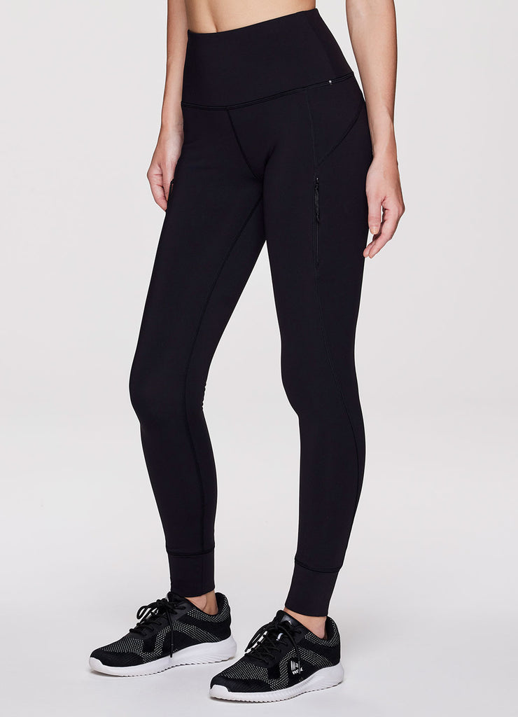 Black High Waist Yoga Leggings With Pocket, Leggings With Pockets and  Reflective Logo, Squat Proof Leggings ESSENTIALS 