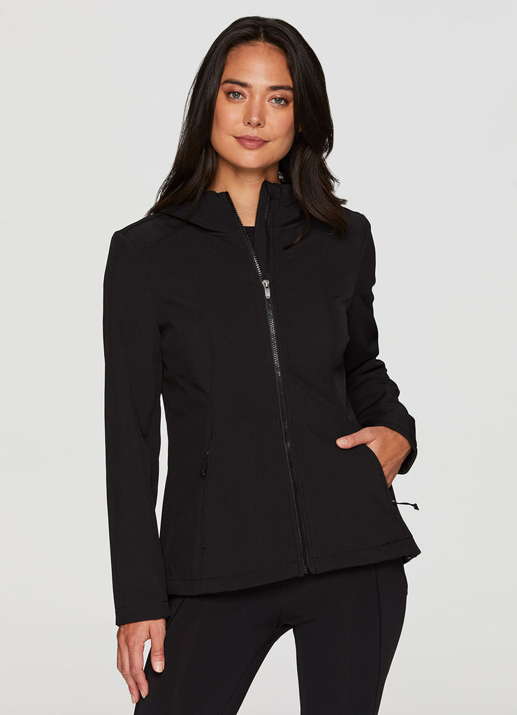 Avalanche Women's Fleece Lined Soft Shell Hoodie Rain Jacket With Zipper  Pockets